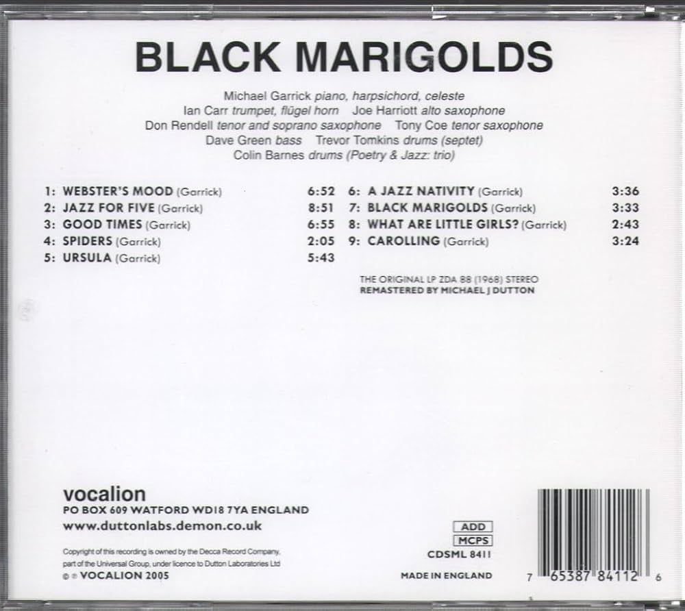 その他 Michael Garrick Septet BLACK MARIGOLDS Michael Garrick Septet – Black Marigolds – Vinyl (LP, Album